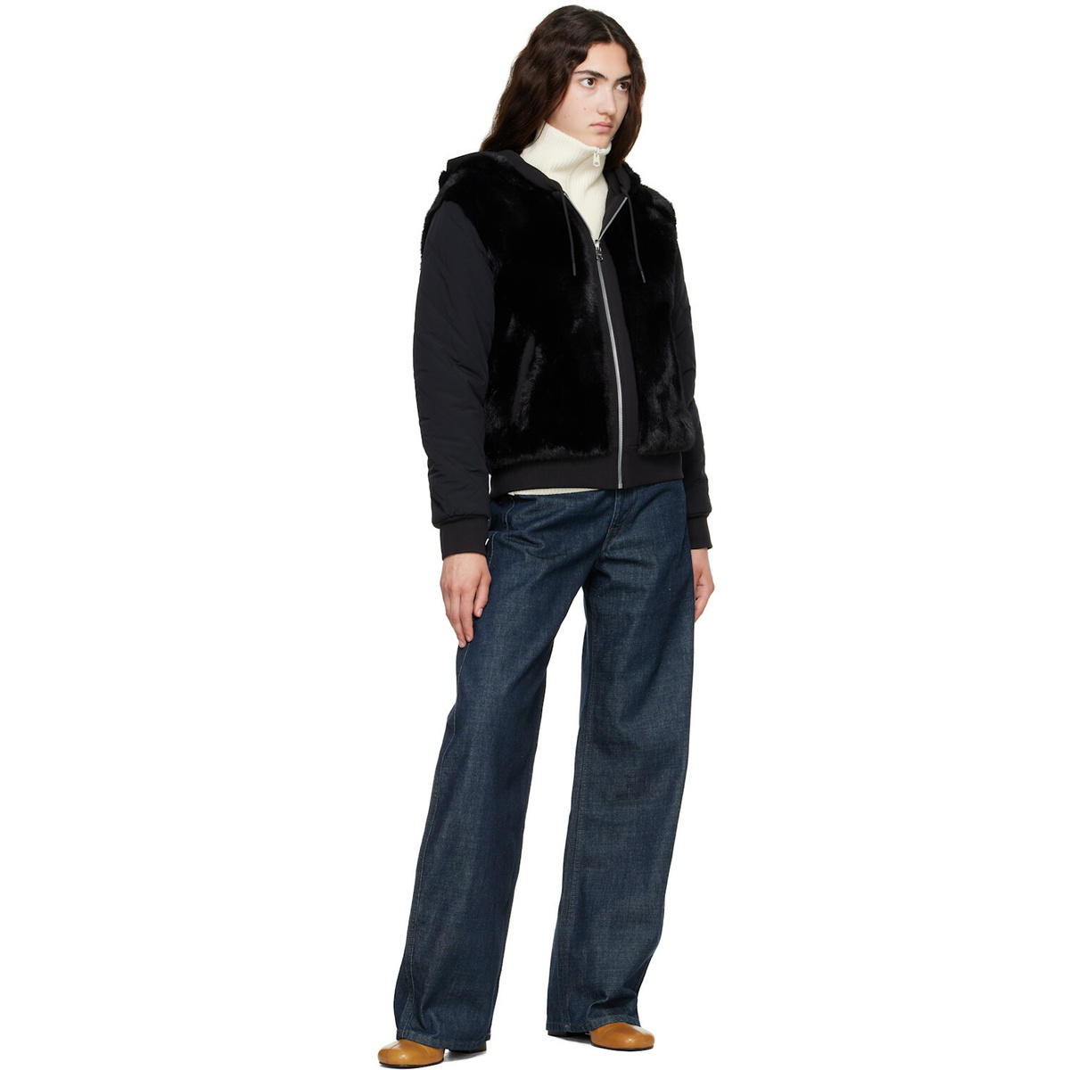 MACKAGE Black Gwendal Reversible Faux-Fur Hoodie