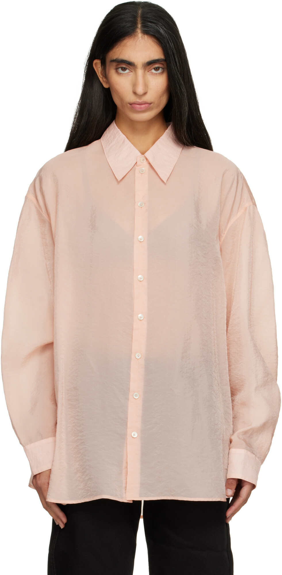 LEMAIRE Pink Drape Shirt
