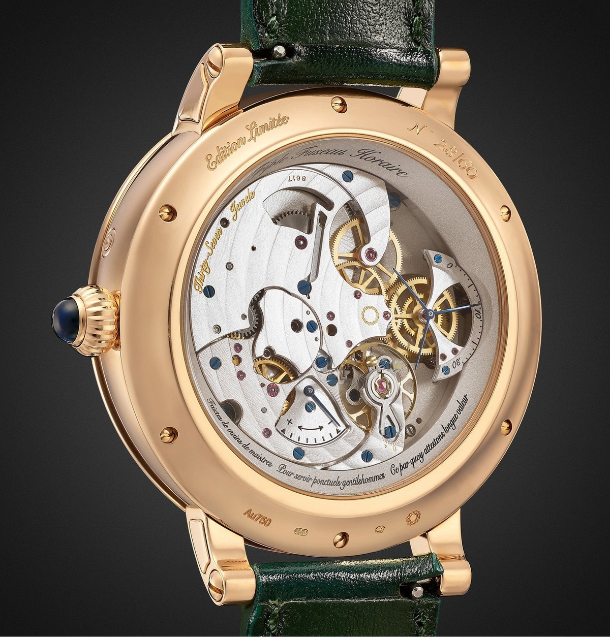 Bovet - Récital 27 Limited Edition Hand-Wound 46mm 18-Karat Red Gold and Leather Watch, Ref. No. R270007 - Green