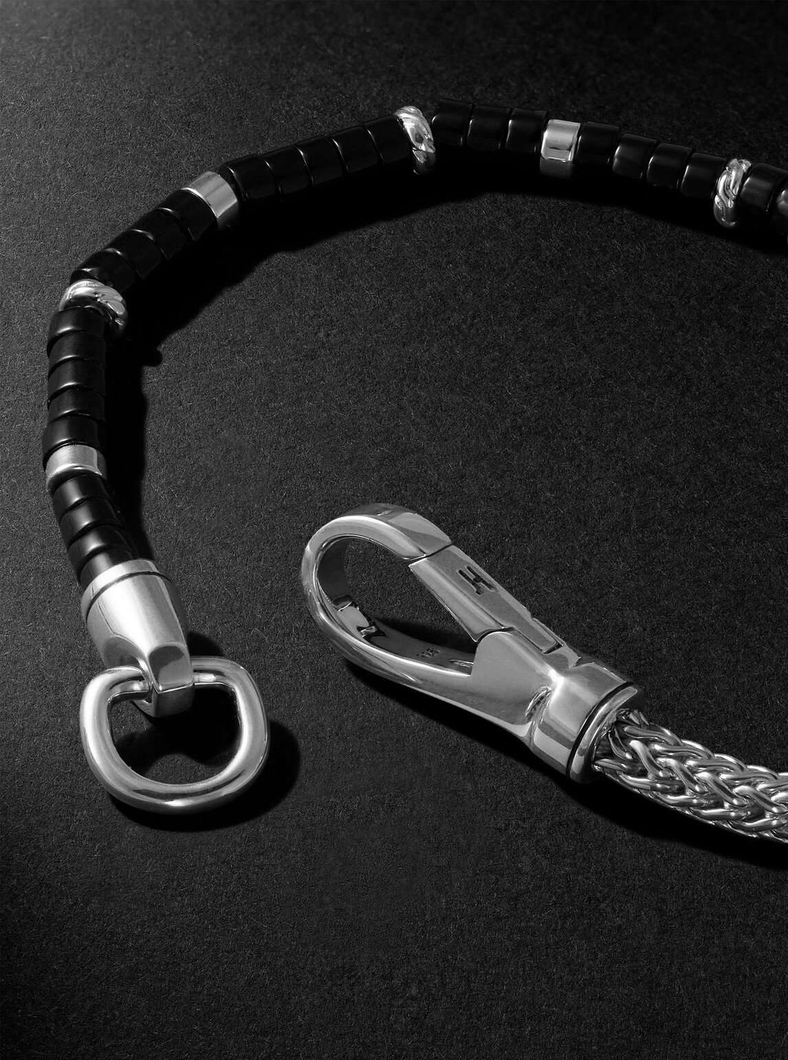 John Hardy - Heishi Sterling Silver and Onyx Beaded Bracelet - Silver