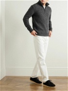 Hartford - Trucker Donegal Wool-Blend Half-Zip Sweater - Gray