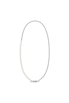 Diesel Sterling silver and pearl chain necklace - Necklaces - Unisex - Silver