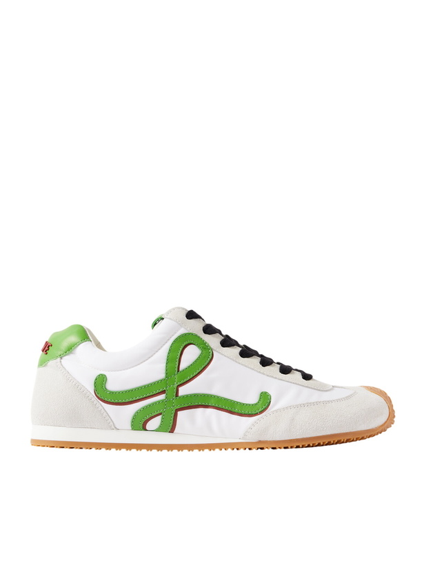 Photo: LOEWE - Louis Wain Ballet Runner 2.0 Suede-Trimmed Leather Sneakers - White
