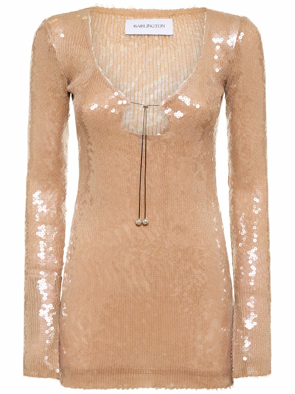 16arlington solaria mini dress 16Arlington Women's Solaria Mini Dress in Sand/Cracked Black Print 16Arlington