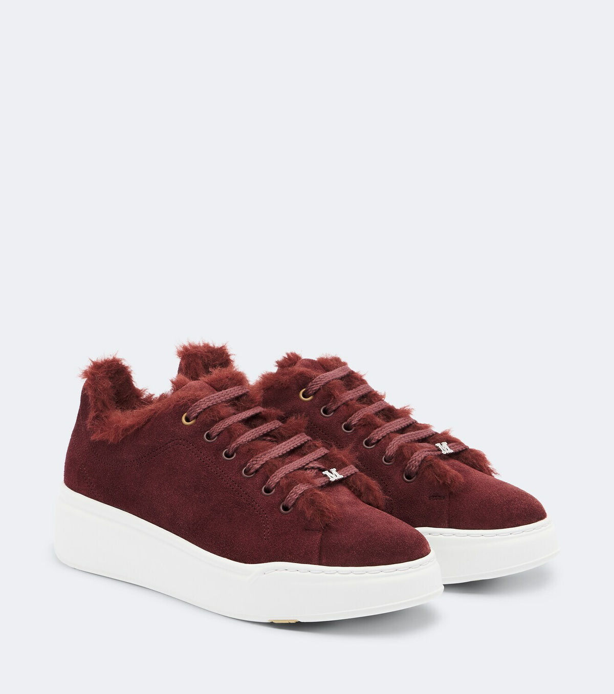 Max Mara Shearling-lined suede sneakers