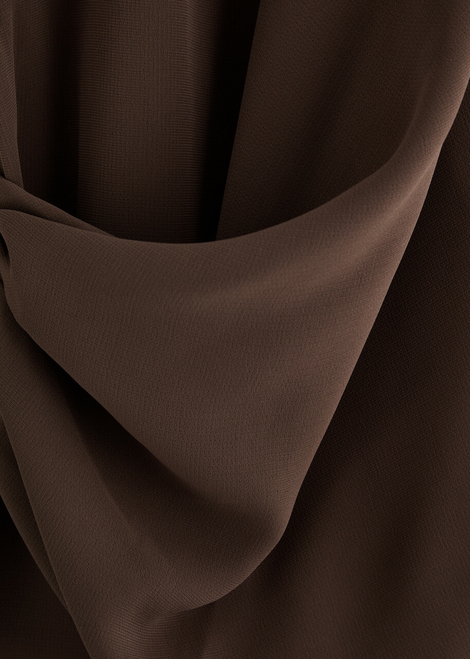 Paris Georgia Simone Draped Midi Shirt Dress Brown