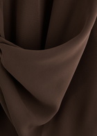 Paris Georgia Simone Draped Midi Shirt Dress Brown