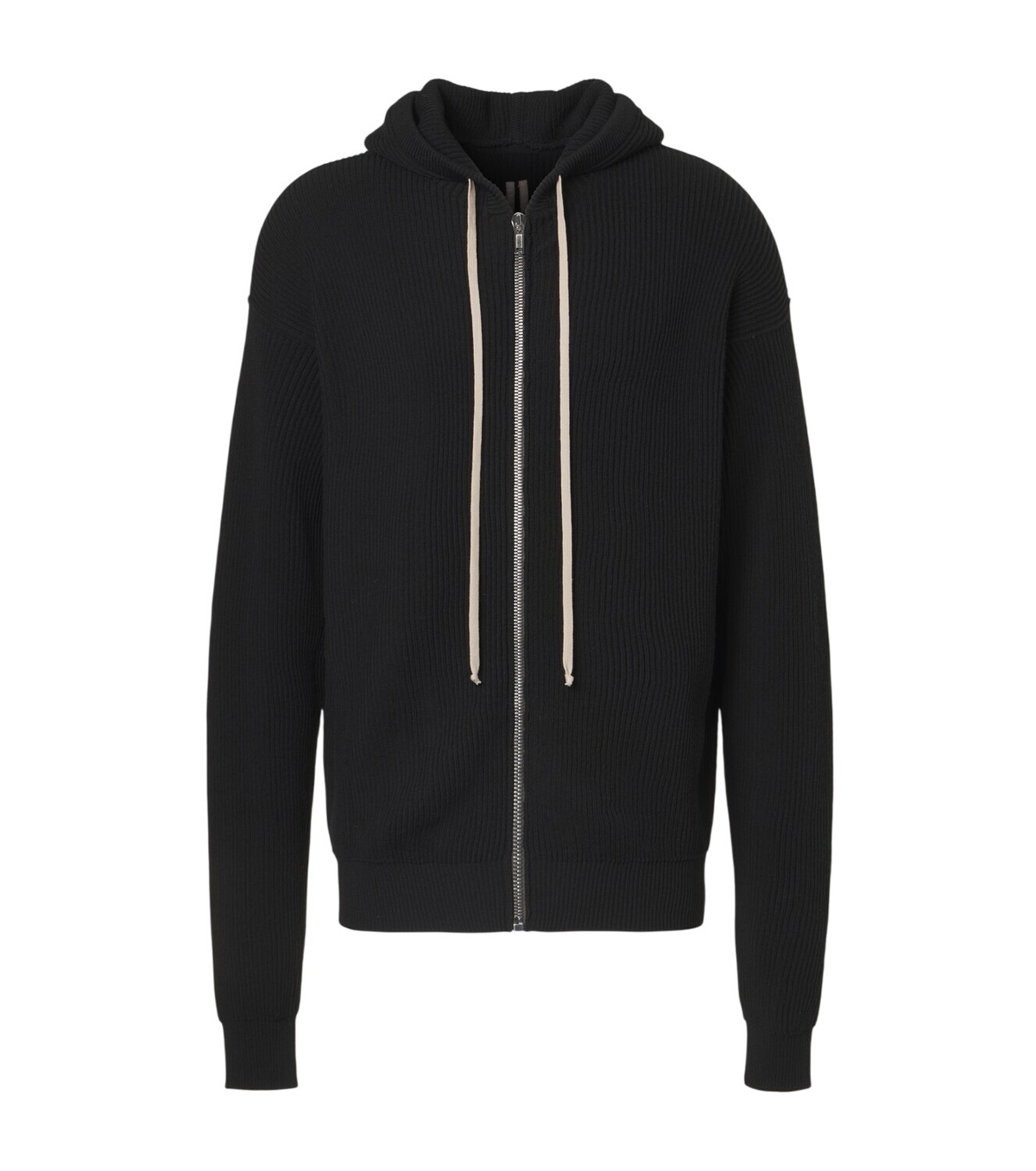 Rick Owens Men's Zip Knitted Hoodie in Black Rick Owens