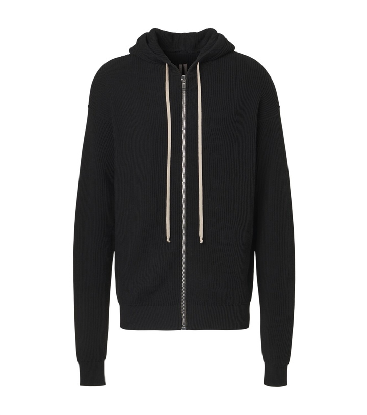 Photo: Rick Owens Ribbed-knit virgin wool hoodie