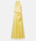 Poupette St Barth Nina halterneck satin maxi dress