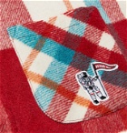 Billionaire Boys Club - Button-Down Collar Appliquéd Checked Brushed-Flannel Shirt - Red