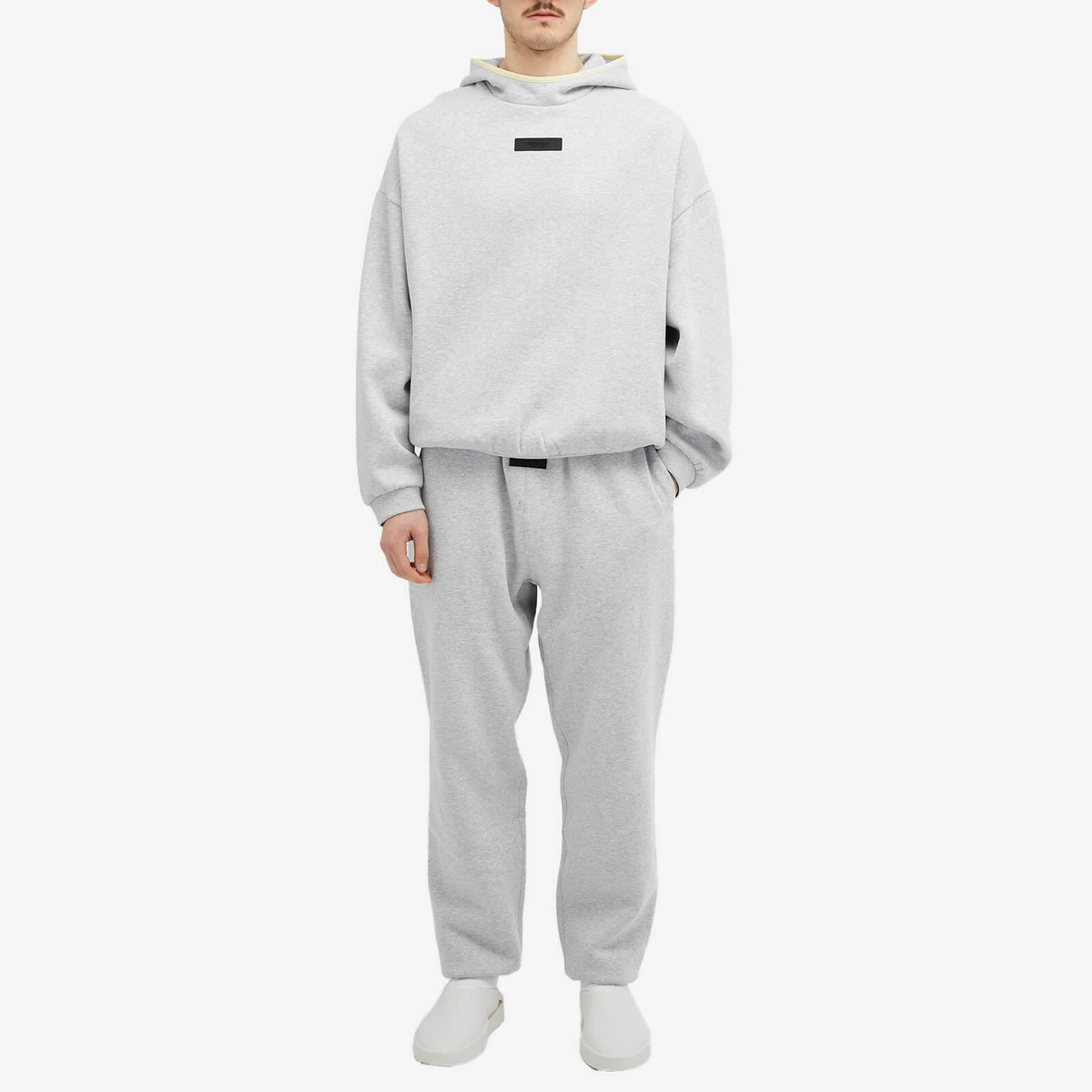 Fear of God ESSENTIALS Men's Spring Tab Detail Hoodie in Light Heather Grey