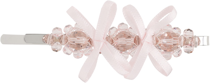 Photo: Simone Rocha Pink Petite Bow Detail Flower Hair Clip