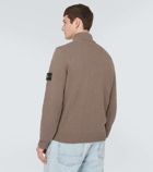 Stone Island Cotton and linen half-zip sweater