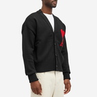 AMI Paris Men's AMI Large A Heart Cardigan in Black/Red