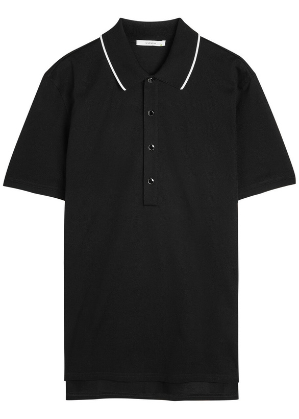 Photo: Givenchy Piqué Cotton Polo Shirt Black