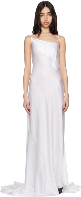 Photo: Ann Demeulemeester White Aaricia Long Bias Slip Maxi Dress
