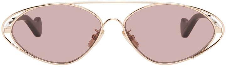 Photo: Loewe Gold & Pink Metal Oval Sunglasses