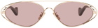 Loewe Gold & Pink Metal Oval Sunglasses