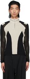 GmbH Black & Grey Paneled Atris Zip-Up Sweater