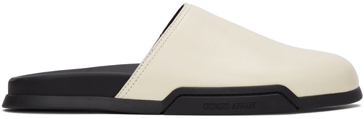 Photo: Giorgio Armani Off-White Leather Slip-On Loafers