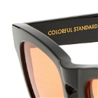 Colorful Standard Sunglass 17 in Deep Black Solid/Orange