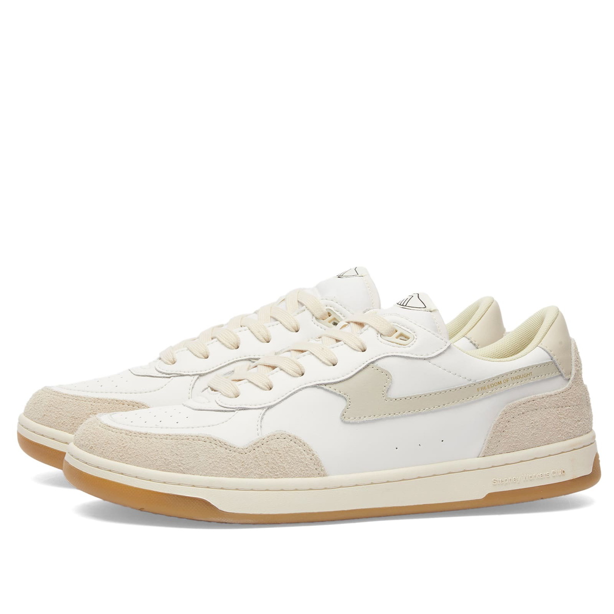 Stepney Workers Club Men's Pro Cup 01 S-Strike Leather Sneaker in Spring White