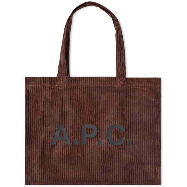 Photo: A.P.C. Men's Diane Corduroy Shopping Tote in Brown