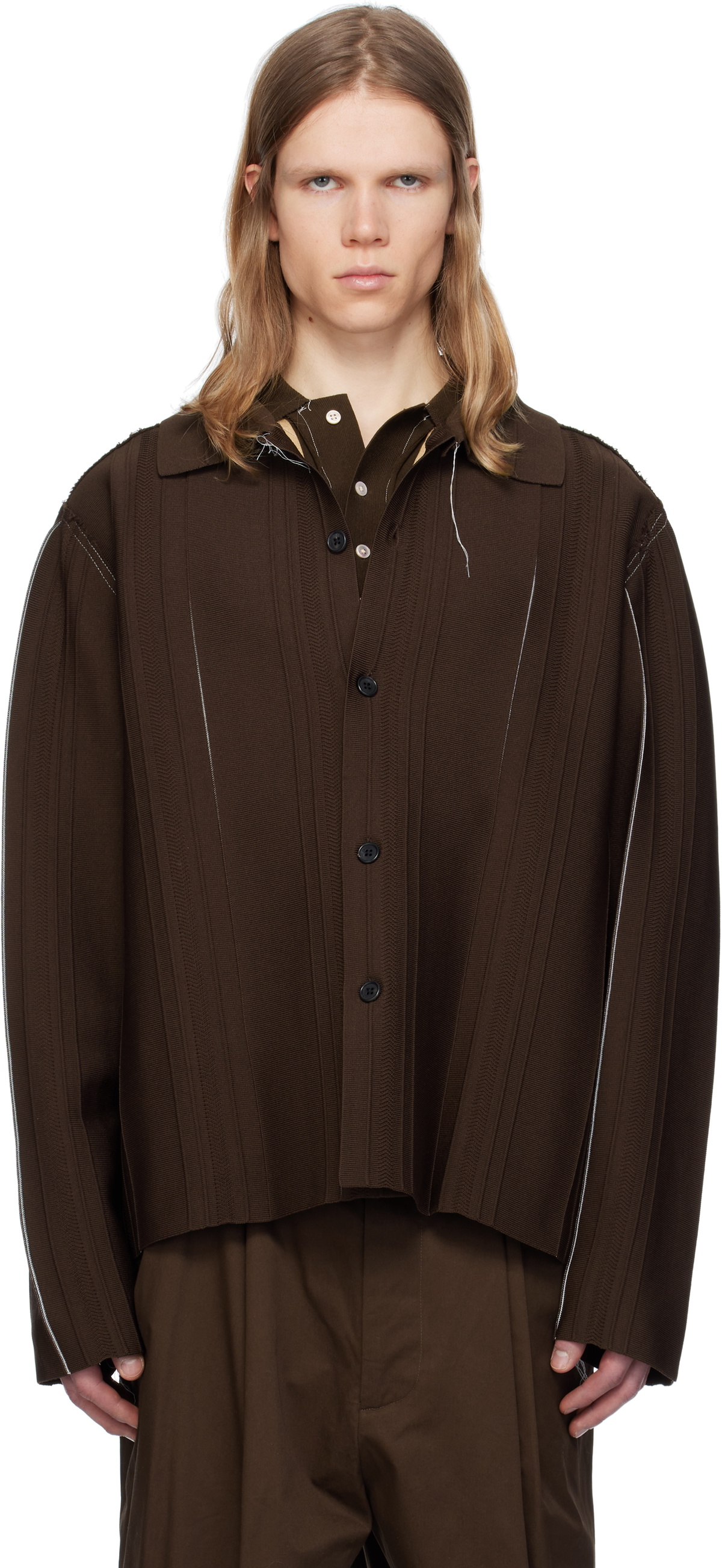 Camiel Fortgens Gray Zip Up Knit Sweater Camiel Fortgens