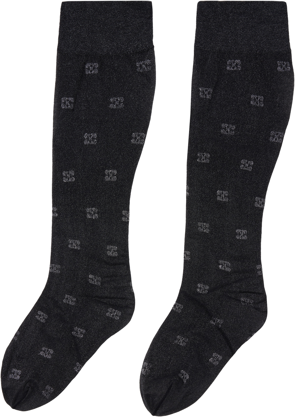 GANNI Black Glitter Butterfly Lace Socks