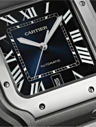 Cartier - Santos de Cartier Automatic 39.8mm Interchangeable Stainless Steel and Leather Watch, Ref. No. WSSA0013