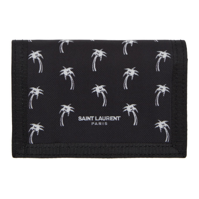 Photo: Saint Laurent Black Palm Trifold Wallet