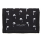 Saint Laurent Black Palm Trifold Wallet