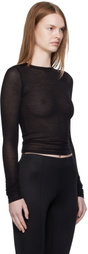 Paris Georgia Black Elemental Sheer Long Sleeve T-shirt