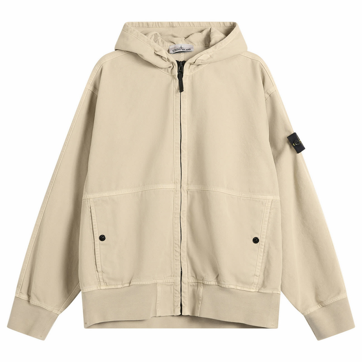 Stone Island Men's Panama Cotton Old Effect Hooded Jacket in