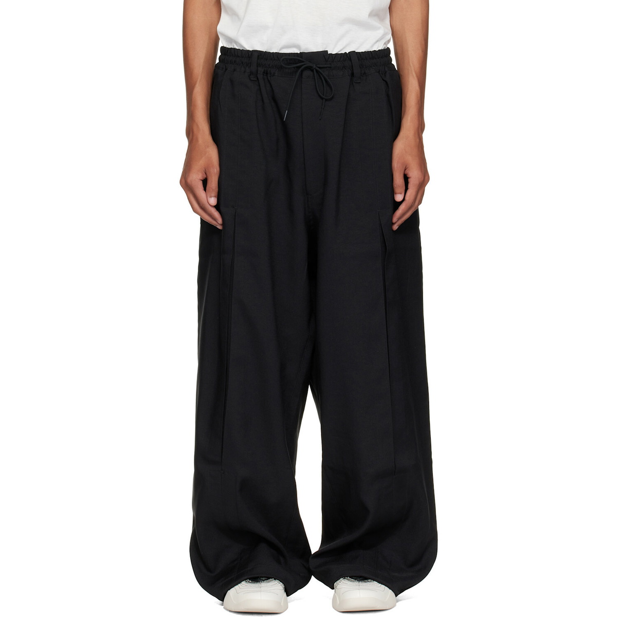 Y-3 Black Sport Uniform Box Pleated Trousers