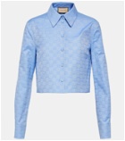 Gucci GG cropped cotton Oxford shirt