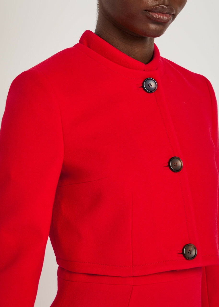 Emilia Wickstead Lizette Wool-crepe Cropped Jacket Red