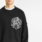 Cole Buxton Men's Collegiate Crest Knit Sweater in Washed Black