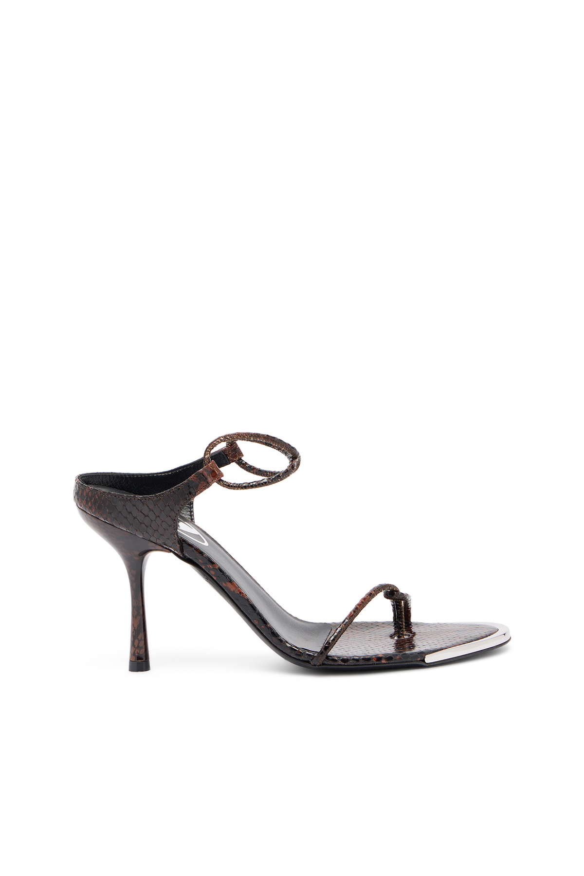 Diesel D-Diam's-Thin cord sandal in croc-effect leather - Sandals Womens in Brown