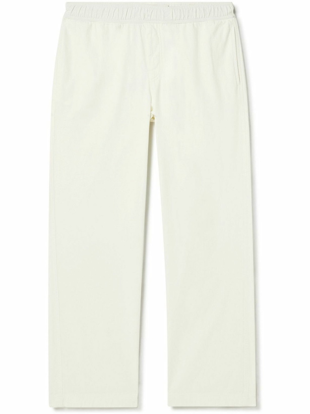 Photo: Orlebar Brown - Cantwell Beach Straight-Leg Pleated Cotton and Linen-Blend Drawstring Trousers - White