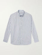 LOEWE - Striped Cotton-Poplin Shirt - Blue