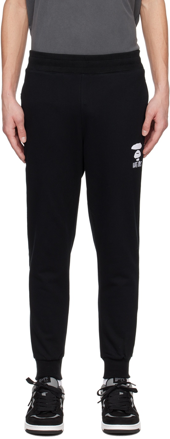 Photo: AAPE by A Bathing Ape Black Embroidered Sweatpants