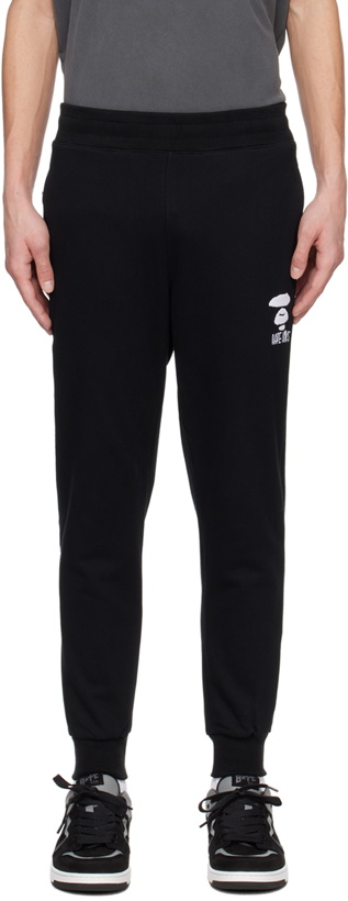 Photo: AAPE by A Bathing Ape Black Embroidered Sweatpants
