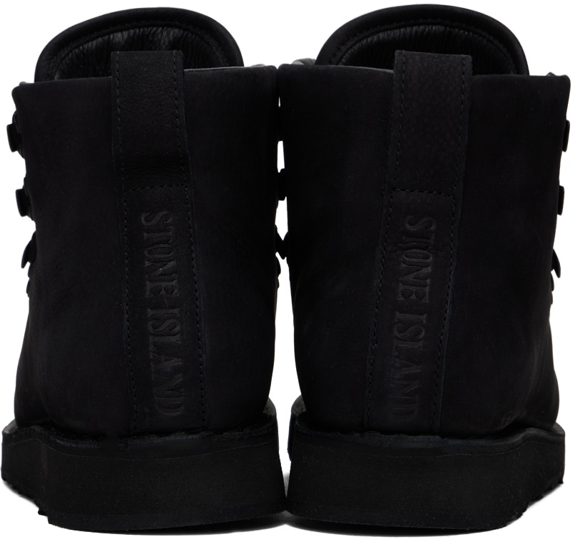Stone Island Black S0204 Nabuk Leather Boots