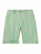 Incotex - Striped Straight-Leg Cotton Bermuda Shorts - Green