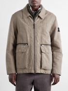 Stone Island - Garment-Dyed Cotton-TC-Blend Padded Twill Jacket - Brown