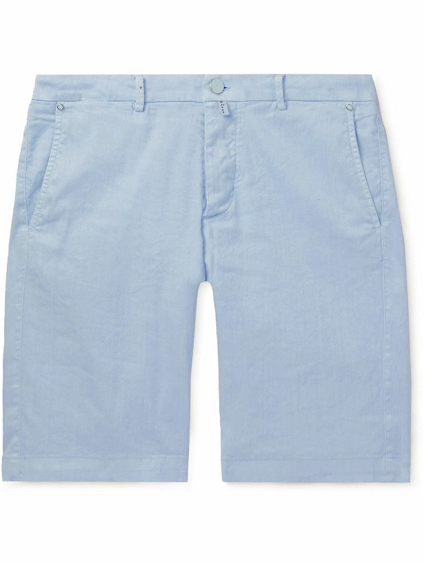 Photo: Kiton - Stretch Linen and Cotton-Blend Shorts - Blue