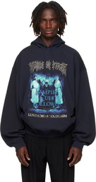 VETEMENTS Navy Cradle of Filth 'Vampire Cult' Oversized Hoodie