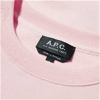 A.P.C. Men's Rider Logo Crew Sweat in Pale Pink